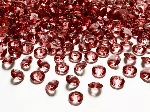 Diamanty červené 1,2cm 100ks